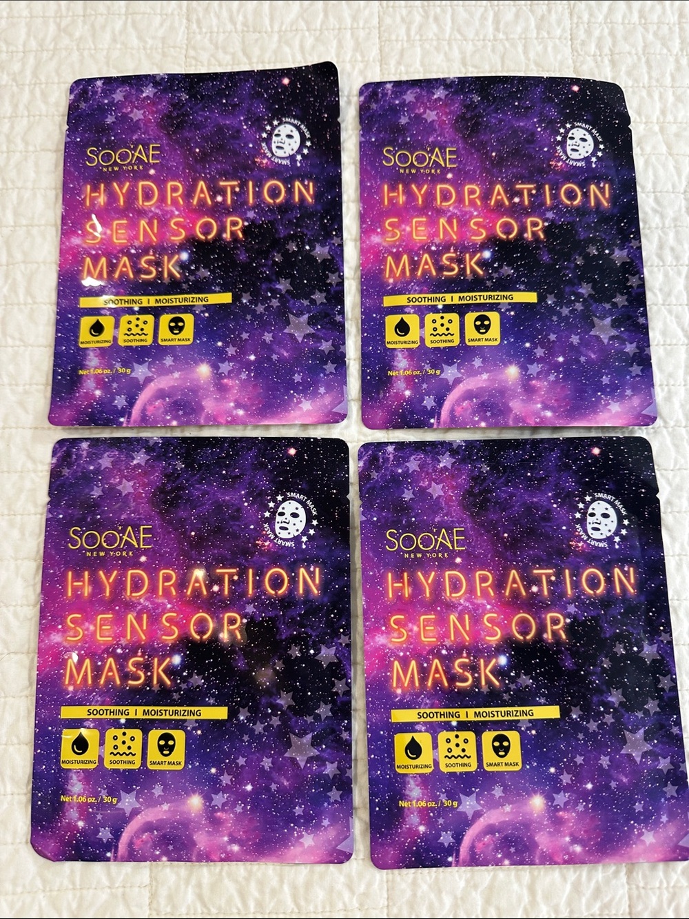 SOOAE Hydration Sensor Mask Sheet Masks (4 Pack) Orange Grape Apple Extract